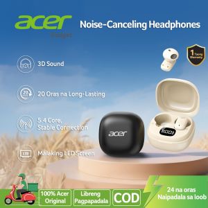 Acer Wireless Earphones 3D Wireless Stereo Mini In-Ear Noise-Canceling headset 50h Extra Long Battery Life LED Display Touch Controls Bluetooth Connection