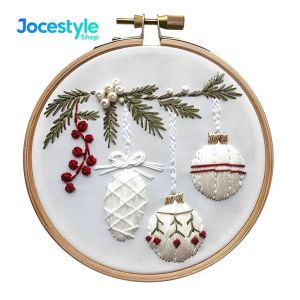 Holiday Cross Stitch Embroidery Kit with Vibrant Thread Colors and Beginner-Friendly Instructions for Festive Decor