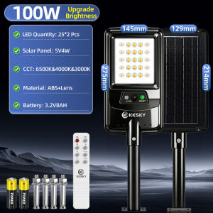 KKSKY All-in-One Solar Street Light heavy duty Buy 1 take 1 1000 watts with Solar Panel Outdoor IP67 Waterproof 100-1500W 3 CCT High quality floodlight with Type-C Rechargeable PIR Motion Sensor remote control