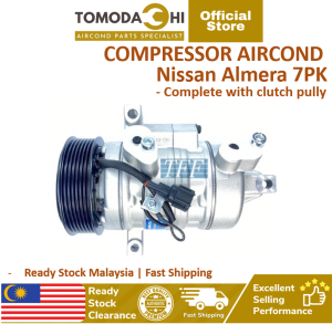 TOMODACHI Car Aircond Parts Compressor Nissan Almera 7PK | Kompressor Aircon Kereta | Heavy Duty & Excellent Cooling Performance