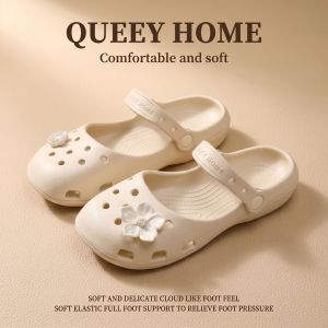[Free Shipping] 2026 Summer New EVA Thick-Soled Slippers for Women Suitable for Home and Outdoor Wear Floral Clog Sandals Closed-Toe Beach Sandals