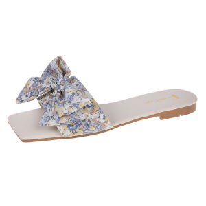 Free Shipping WomenS Outdoor Slippers Trendy Summer Sandals With A Bow Design And Flat Single-Strap Sole