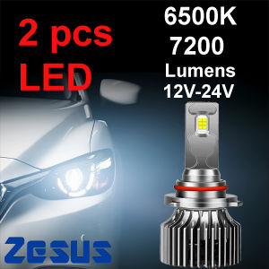 1 Pair 6500K 7200 Lumens WHITE Bright Putih BULD Car Headlight LED Putih Zesus- Perodua alza 2009-present