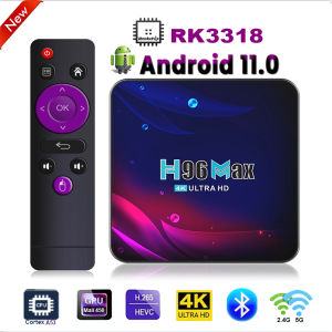H96 Max V11 Android 11.0 TV Box RockChip RK3318 Quad Core Cortex A53 4K HD 2.4G&5G Wifi Bluetooth 4GB 32GB 64GB Smart Media Player Support Voice AssistanT H96max Set Top Box