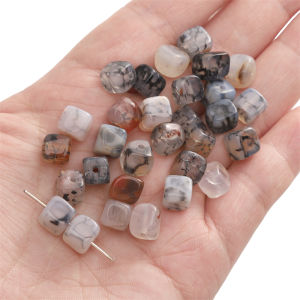 10pcs 8mm Natural Colored Agate Square Beads Loose Beads For Handmade Bracelet Necklace Earring Keychain DIY Craft Jewelry Making Accessories