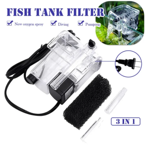 Aquarium Hang On Filter Oxygen Pump 3 in 1 Fish Tank External Filter Power Waterfall Pump Aquarium Pump And Filter