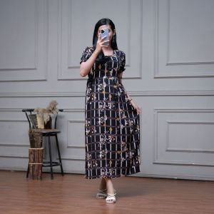 DRESS CHERRY DRESS | DASTER PANJANG SEMATA KAKI TALI SAMPING BUMIL BUSUI