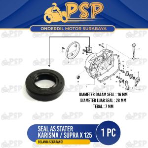 Seal As Stater Karisma (16x28x7) - Sil Siel Karet Slah Selah Selahan Engkol Kick Kik Pedal Starter