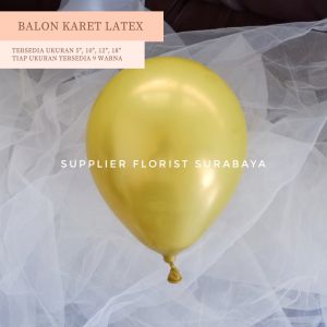 SFS - [1PACK 10 INCH ISI 50 BIJI] BALON KARET LATEX METALIK 10 INCH ISI 50 BIJI 2.2GSM DOUBLE CHROME METALLIC DEKORASI BALON