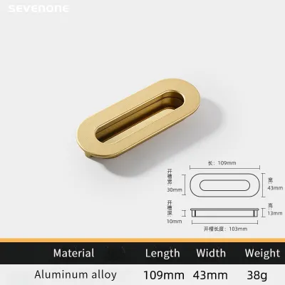 Drawer Cabinet Handle Modern Door Knobs and Handles for Closet Slotted Embedded