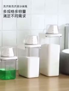 1100/1800/2300ml Laundry Detergent Dispenser Transparent Bottl Liquid Soap Container Large Capacity Botol Dobi