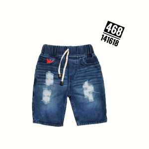 Celana Jeans Anak 3-9 tahun - Celana Anak Laki-laki Jeans Pendek Blue Sobek - Gembo Kids