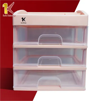 Satu Keluarga Rak Kosmetik 3 Laci K39 Rak Make Up Susun / Tempat Kosmetik Organizer