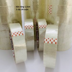 1 Cây băng keo trong bản nhỏ 12cm(cây 24 cuộn) và 24cm(cây 12 cuộn)1 cây nặng 1KGđóng gói cực tiết kiệm