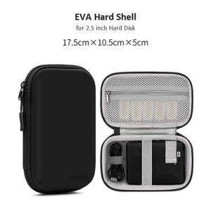 Boona chất liệu da PU Ổ cứng di động Tổ chức trường hợp vỏ cứng EVA lưu trữ kỹ thuật số Túi cho Toshiba Seagate 2.5 inch ổ cứng