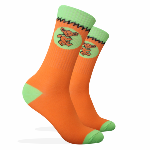 Kaos Kaki Oldschool Motif Dancing Bear Oren Hijau (4LAYER BENANG) No. K31