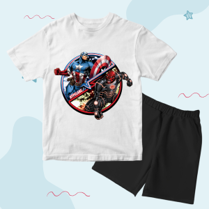 Baju Kaos Setelan Karakter Marvel Superhero Keren Anak Laki Laki Usia 1 - 10 Tahun - Code8.id - DTF
