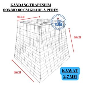 Kurungan Trapesium Galvanis 90X80X60 cm (BESAR) / kandang ayam trapesium ayam pisau