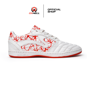 Oxwell Pygocentrus Sepatu Futsal Pria Warna Putih Merah Berkualitas - Brand Lokal