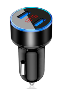 (ready stock)Mobil Adaptor Charger Cepat Ponsel Di Mobil Adaptor Pengisi Daya Cepat Ponsel Auto Tampilan LCD Port USB Ganda 3.1A