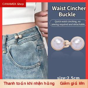 CS Có Thể Điều Chỉnh Tái Sử Dụng Ngọc Trai Rhinestone Jeans Nút Không Có May Eo Khóa Denim Quần Clasp Cho Váy Kích Thước Điều Khiển Phụ Nữ