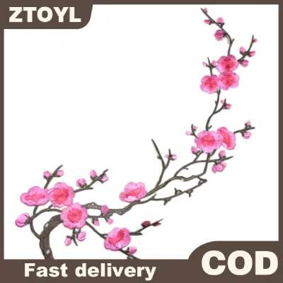 ZTOYL Miếng vá hoa mận thêu đẹp bằng sắt/may trên miếng đính họa tiết thủ công
