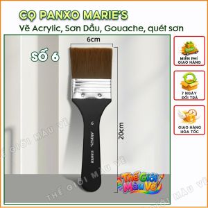 Chổi Vẽ Sơn Tường Panxo Marie’s Cán Đen Cọ Bản Lớn Lông Nylon Mềm Cọ Acrylic Sơn Dầu Gouache Cọ Quét Sơn Tường