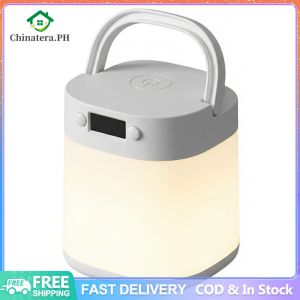 Touch Cordless Table Lamp with Clock Rechargeable for Restaurant Bedroom