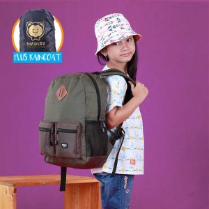 Tas Ransel Anak Laki Laki Perempuan Tas Anak Sekolah TK - SD Free Raincoat INFIKIDS