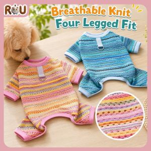 Dog Cat Summer Cooling Jumpsuit Four Leg Hollow Outfit Breathable Pet Clothes For Small Pets