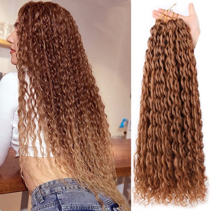 24 inch Synthetic Crochet Braids Curly Loose Water Wave Braiding Hair  Extensions For Women