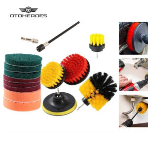 Kepala Sikat Bor Nylon Power Scrubber 15pcs Brush Pembersih Motor Mobil WC Sofa UT760