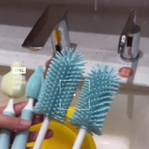 2026 Silicone Bottle Cleaning Brush Baby Pacifier Straw Scrubber Small Brush 360 Degree Glass Cup Washing KitchenCleaning Tool Set