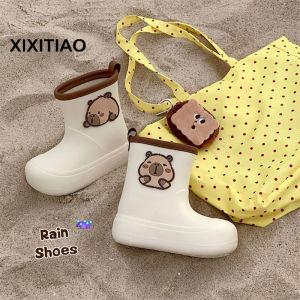 Xixitiao Trẻ Em ỦNG ĐI MƯA dễ thương Ins Dễ Thương Capybara Nước Trâu giày cao su Cho bé trai và bé gái Thoải Mái Ủng đi mưa chống thấm Cho trang phục ngoài trời