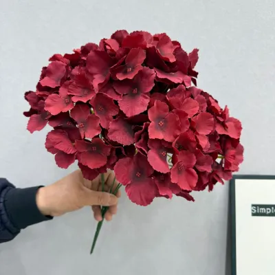 Bunga Hortensia Artificial Jumbo 5 Kepala dengan Daun - Dekorasi Wedding & Kamar