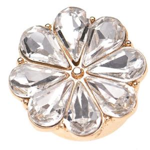 Woman Rhinestones Button Covers Flower Cufflink Button Flower Pattern Shirt Button Clips for Parties Wedding Daily