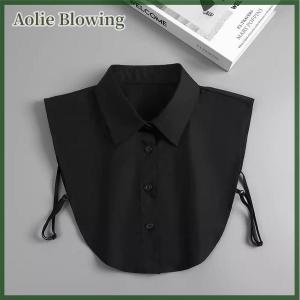 Aolie Collar White Black Blouse Sweater Detachable Shirt Women Cotton Lapel Blouse Top Women Clothes Accessories