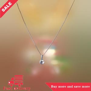 [COD] Fashion 925 Sterling Silver Round Zircon Necklace Minimalist Style Charm Choker Pendant Party Gift For Womens Fine Jewelry