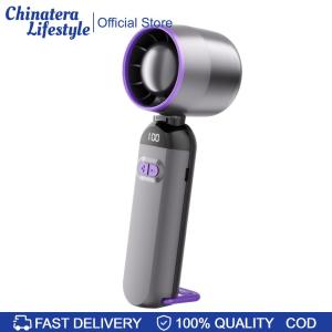 High-Speed Folding Fan LED Digital Display Adjustable Cooling Fan USB Rechargeable Mini Cold Fan for Outdoor Travel