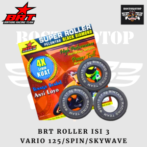 BRT Bintang Racing Team Super Roller ADV PCX Vario 125 150 160 Spin Skywave Genio Beat Scoopy New Set Isi 3 Ukuran 11 12 13 14 15 Gram Original