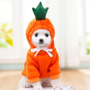 Lovely Pet Hoodies Warm Coat Fleece Cotton Frog Apple Carrot Radish Design Dog Cat Clothes Pet Clothing Accessories