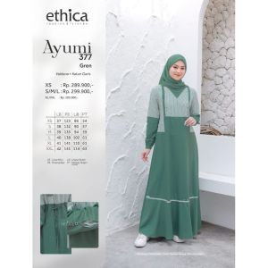 Jual Ethica Gamis Muslimah Ayumi 377 VALDENA + KATUN GARIS Premium
