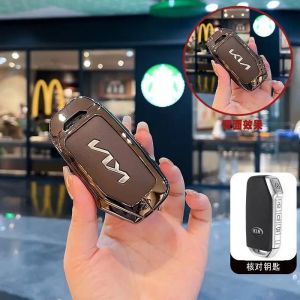 Remote Key Case Key Holder Metal Key Fob Shell Keychain For Kia K3 K5 Carens Carnival 2024 Cerato 2020 Sportage Seltos 2024