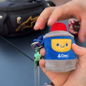 [ Mens perfume ]WD40 Lubricant plush pendant simulated small jar keychain mens bag decoration gift