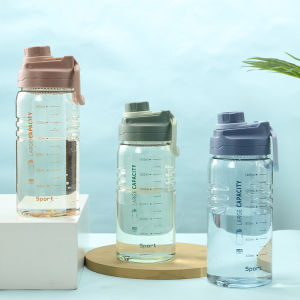 【COD】1.5L Extra-large Capacity Portable Sports Water Bottle with Scale Marker and Carry Handle on-go Trip Leak-proof Outdoor Gym Fitness Drink Cup