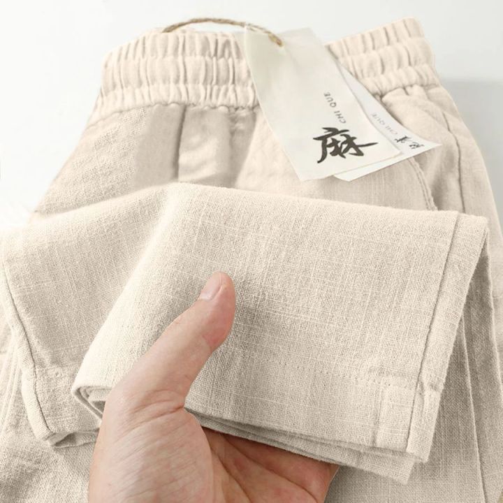 Pure Linen Wide-leg Pants for Women 2025 Summer Straight Casual Trousers  Fashionable and Versatile Loose Thin Cotton