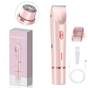 (SG Dliver)Portable Electric Shaver Waterproof Wet Dry Hair Razors Double Head Dual Bikini Hair Trimmer type-C Rechargeable Versatile Grooming
