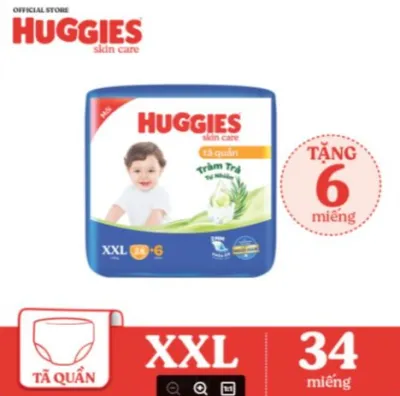 [Gift] Tã/bỉm quần HUGGIES SKINCARE gói JUMBO size XXL28+6 miếng
