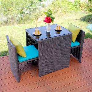 Rattan Chair Three-piece Coffee Table Combination Outdoor Small Round Table Balcony Table And Chairs
