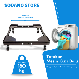 Tatakan Alas Kaki Besi Roda Kulkas & Mesin Cuci Kuat Menahan Beban Berat Murah Anti Karat Warna Hitam